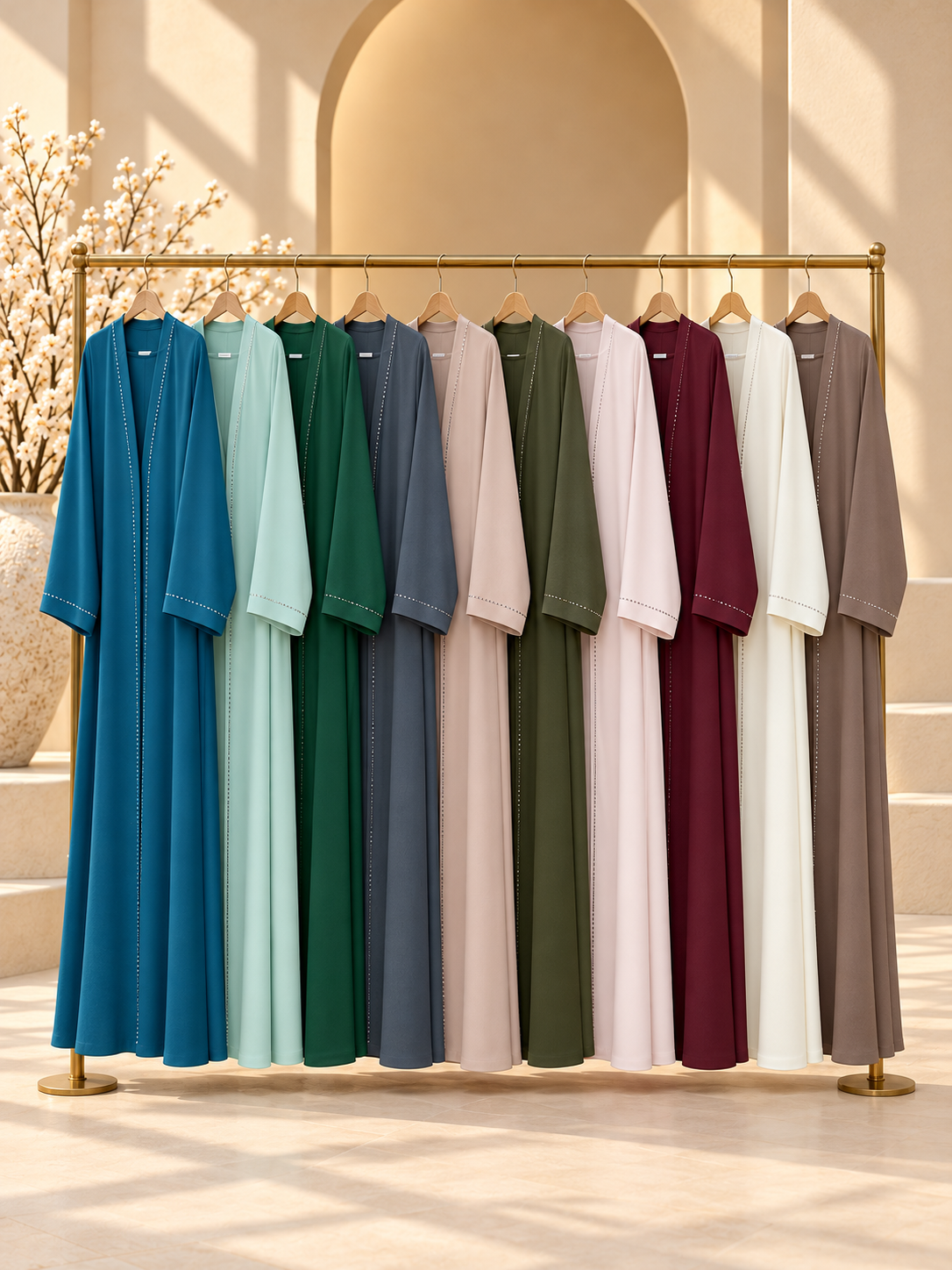 Sukoon Crystal Trim Casual Abaya colours